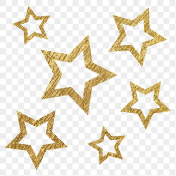 Png gold sparkly stars sticker, | Free PNG - rawpixel