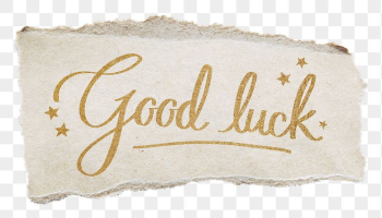 PNG good luck word, gold | Free PNG - rawpixel