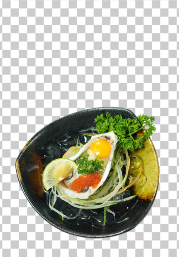 PNG Gourmet Oyster Dish with Egg and Garnish PNG Gourmet Oyster Dish with Egg and Garnish