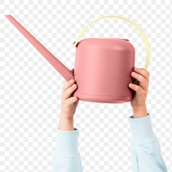 Png hand mockup holding pink watering can… | Free stock illustration | High Resolution graphic