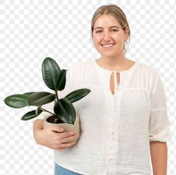 Png happy plant parent mockup holding potted… | Free stock illustration | High Resolution graphic