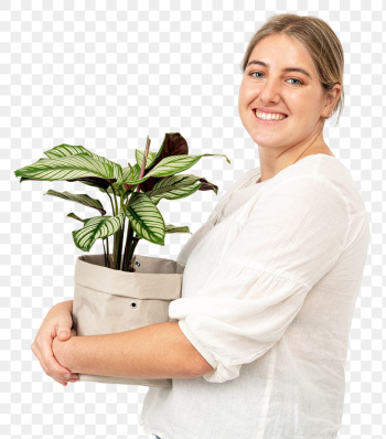 Png happy plant parent mockup holding potted… | Free stock illustration | High Resolution graphic