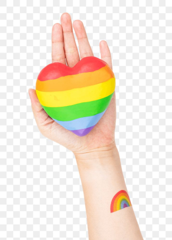 Png LGBTQ+ community heart mockup with hands… | Free stock illustration | High Resolution graphic