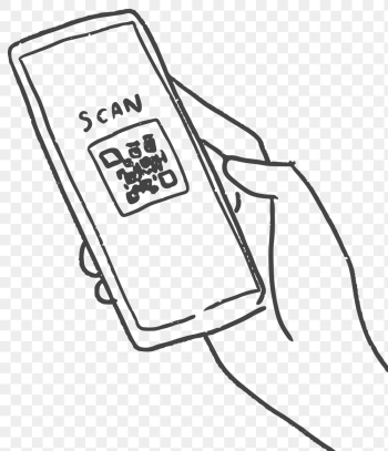 PNG new normal doodle, QR code scanning… | Free stock illustration | High Resolution graphic