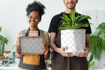 Png paper plant pot mockup and blackboard… | Free stock illustration | High Resolution graphic