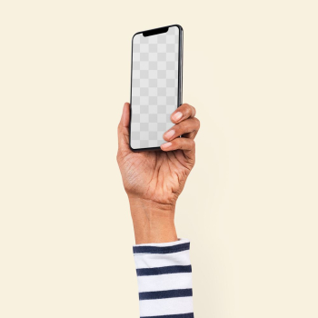 Png phone screen mockup in a hand | Free stock illustration | High Resolution graphic