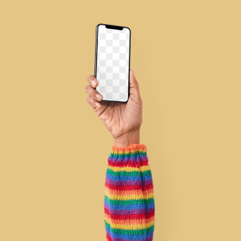 Png phone screen mockup in a hand | Free stock illustration | High Resolution graphic