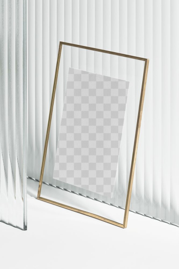 Png picture frame mockup with gold frame | Free stock illustration | High Resolution graphic