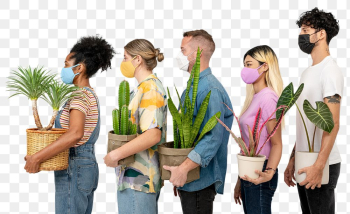Png plant parent mockup wearing masks the new… | Free stock illustration | High Resolution graphic