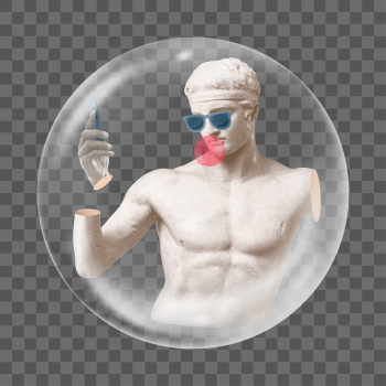 Png sculpture blowing bubble gum | Free PNG - rawpixel