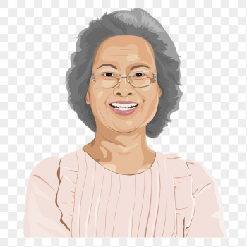 PNG senior Asian woman sticker | Free PNG - rawpixel