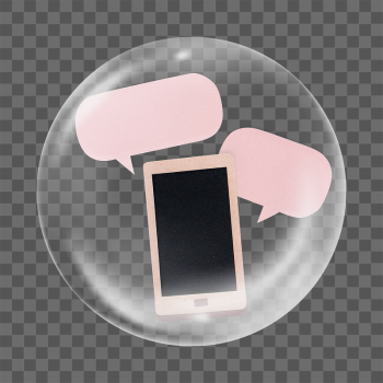 PNG smartphone with speech bubbles | Free PNG - rawpixel