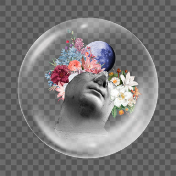 Png surreal statue head sticker, | Free PNG - rawpixel