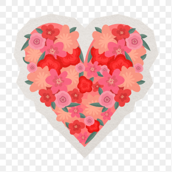 Png Valentine&rsquo;s flower heart sticker, | Free PNG - rawpixel