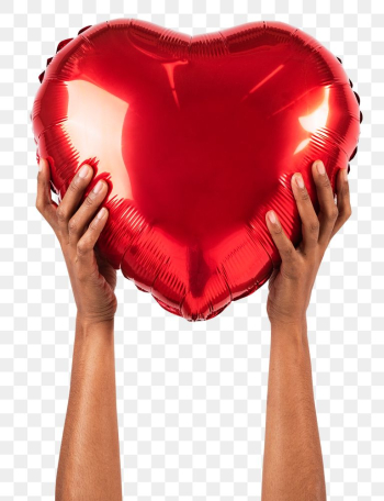 Png Valentines heart balloon mockup held by a… | Free stock illustration | High Resolution graphic