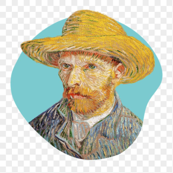 Png Van Gogh's Self-Portrait with a Straw | Free PNG - rawpixel