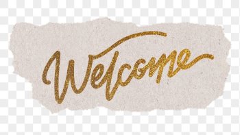 PNG welcome word, gold glittery | Free PNG - rawpixel