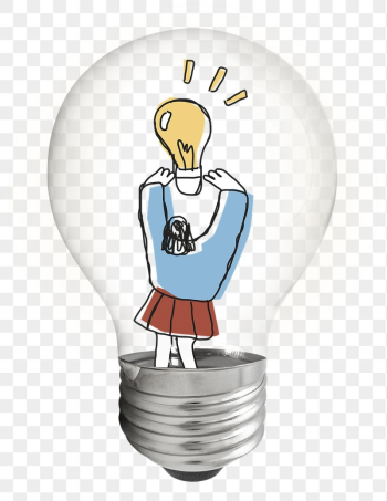 Png woman holding light bulb | Free PNG - rawpixel