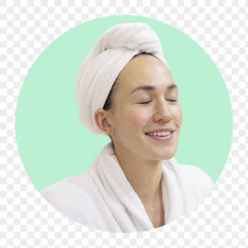 Png woman in spa badge | Free PNG - rawpixel