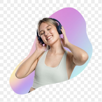 Png woman listening to music, | Free PNG - rawpixel Png woman listening to music, | Free PNG - rawpixel