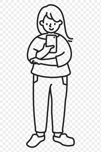 Png woman using phone sticker, | Free PNG Illustration - rawpixel