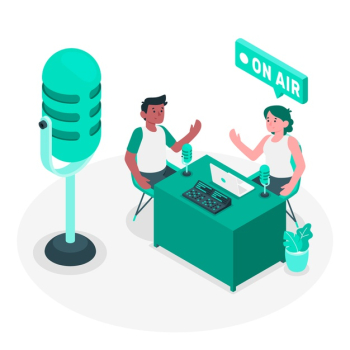 Podcast concept illustration Free Vector Podcast concept illustration Free Vector