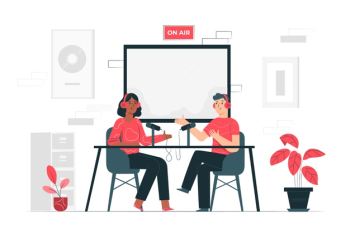Podcast concept illustration Free Vector Podcast concept illustration Free Vector