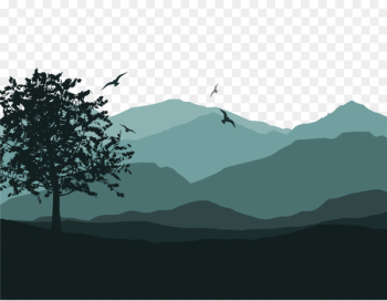 Poemas de Amor Poetry Gratitude: Poems Morning - Vector landscape background tree and birds 