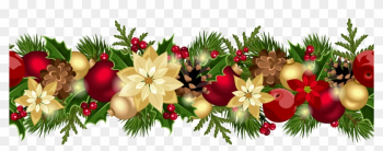 Poinsettia Clipart Christmas Garland - Christmas Garland