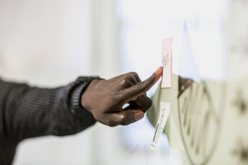 Pointing At Postit Pointing At Postit