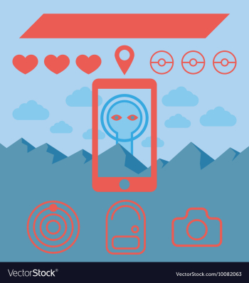 Pokemon go game phone nature gps vector image Pokemon go game phone nature gps vector image