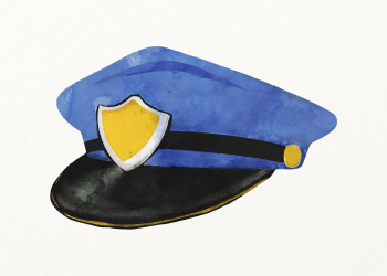 Police cap watercolor illustration, cute | Free Photo - rawpixel