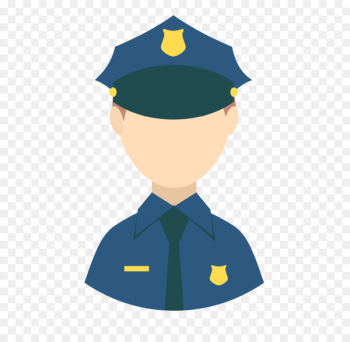 Police officer Illustration - Flat blue cartoon police 