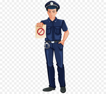 Police officer Royalty-free Illustration - Serious police 