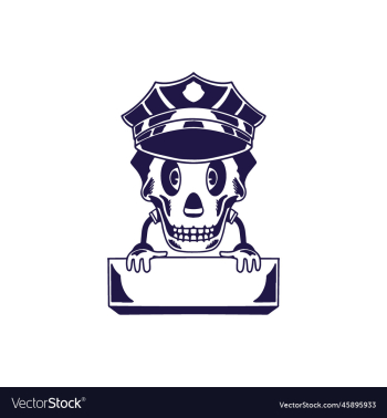 police skull with name plate police skull with name plate