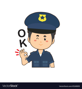 police sticker with ok poses