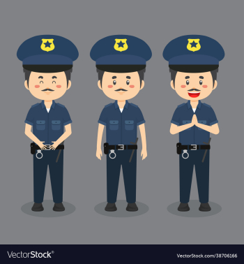 policeman character with various expression