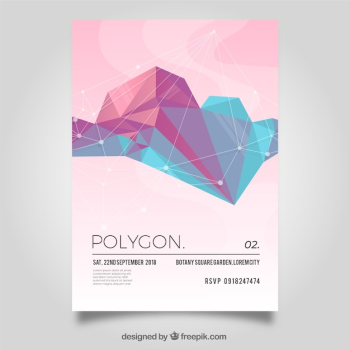 Poligonal flyer in soft colors