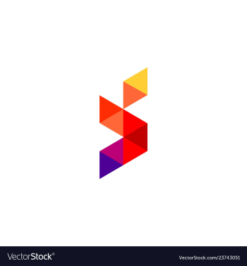 Polygon letter s icon logo vector image