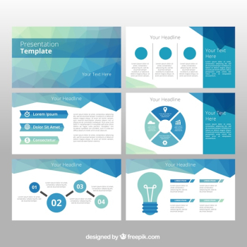 Polygonal business template with infographic elements