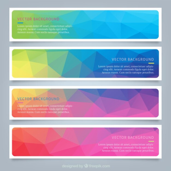 Polygonal colourful web banners Polygonal colourful web banners