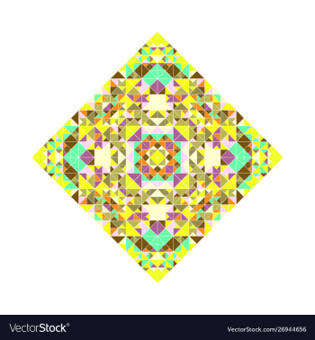 Polygonal ornate isolated mosaic square symbol vector image Polygonal ornate isolated mosaic square symbol vector image