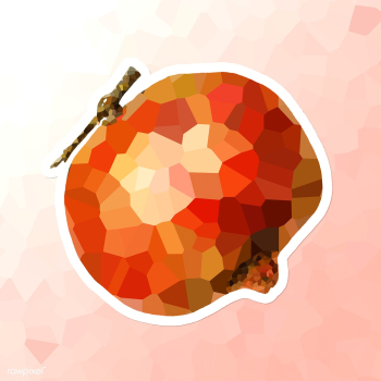 Pomegranate crystallized style sticker illustration | Free  illustration - 2347456