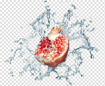 Pomegranate fruit, Pomegranate juice , Pomegranate splash transparent background PNG clipart