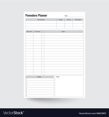pomodoro planner pomodoro planner