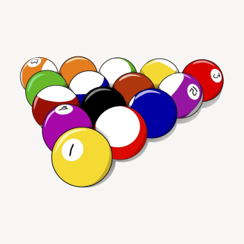 Pool balls rack sticker, sport | Free Vector - rawpixel