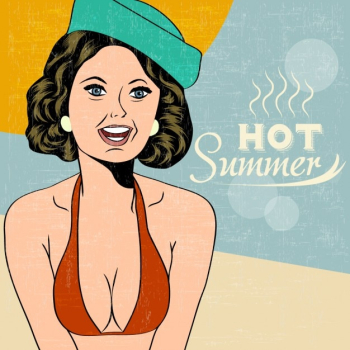 Pop art style summer background Pop art style summer background