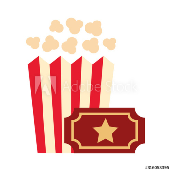 popcorn and ticket icon popcorn and ticket icon