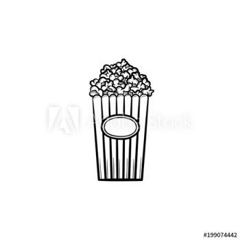 Popcorn hand drawn outline doodle icon Popcorn hand drawn outline doodle icon