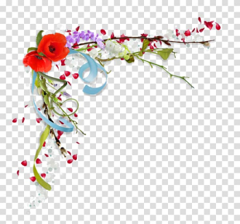 Poppy Frames , corner flower transparent background PNG clipart